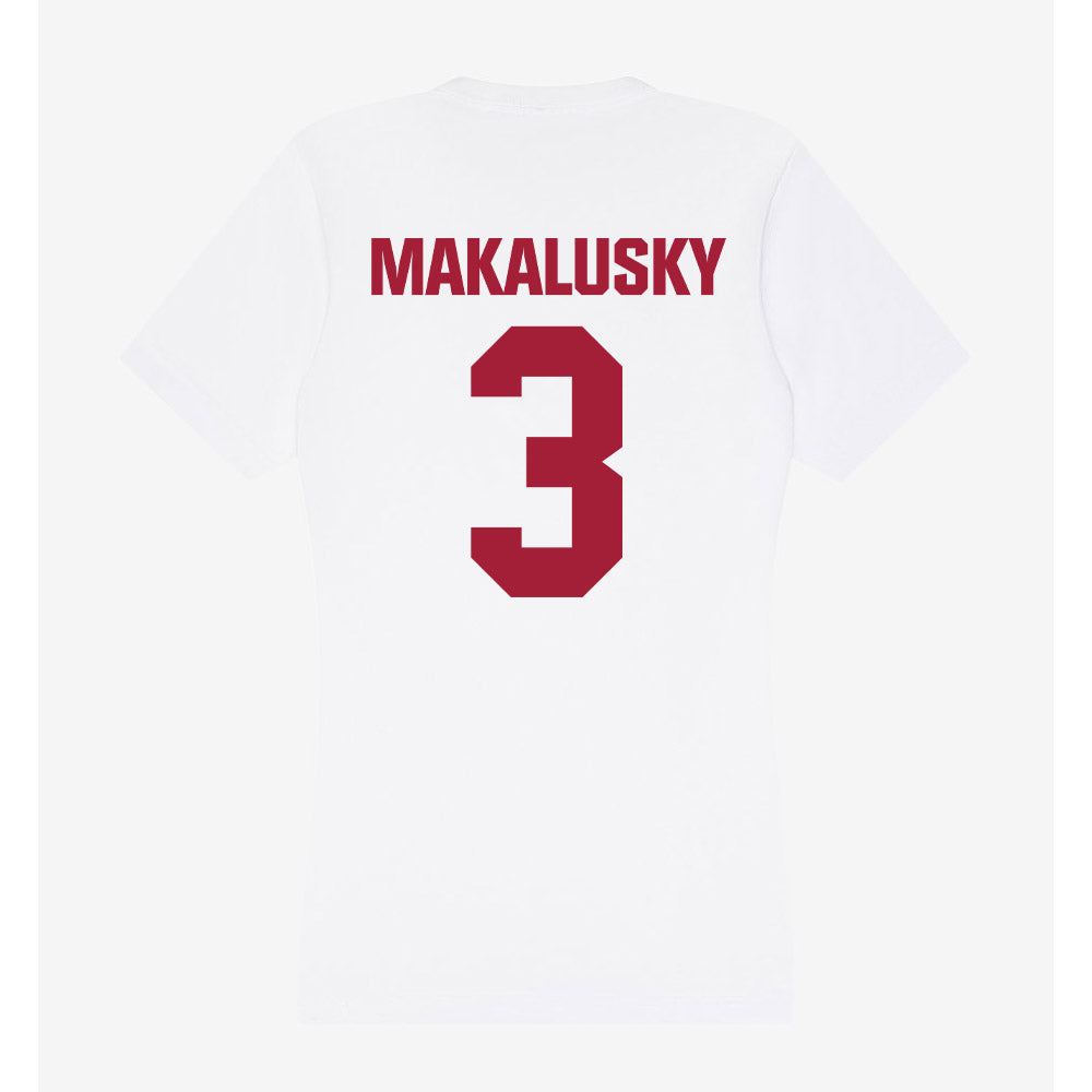 Indiana - NCAA Women's Basketball : Maya Makalusky - Women's V-Neck T-Shirt-1