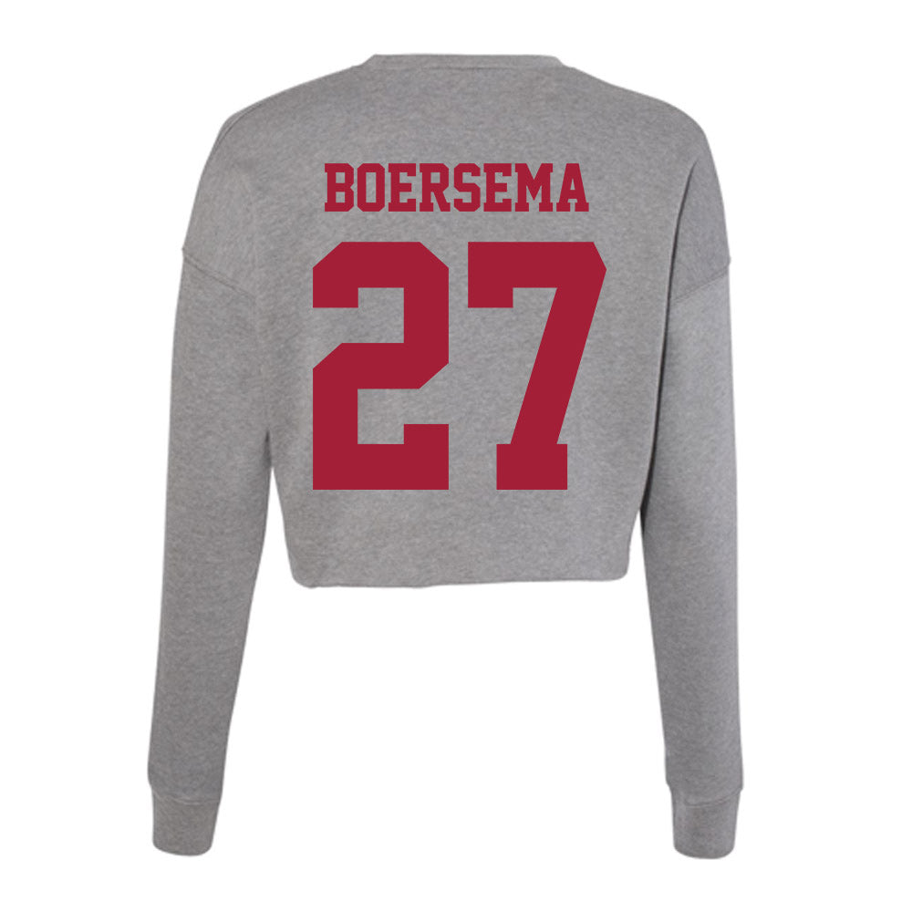 Indiana - NCAA Women's Volleyball : Ella Boersema - Classic Shersey Women's Cropped Crew Fleece-1