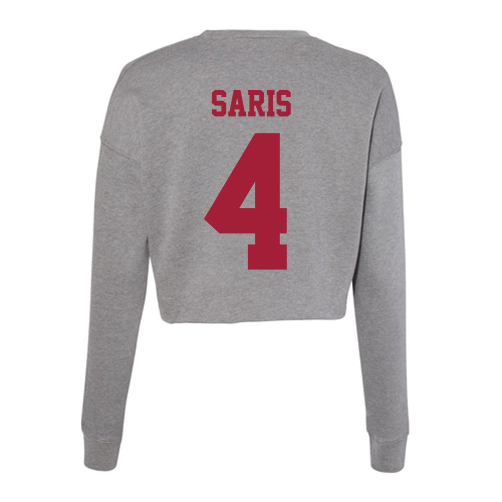 Indiana - NCAA Women's Volleyball : Mady Saris - Classic Shersey Women's Cropped Crew Fleece-1