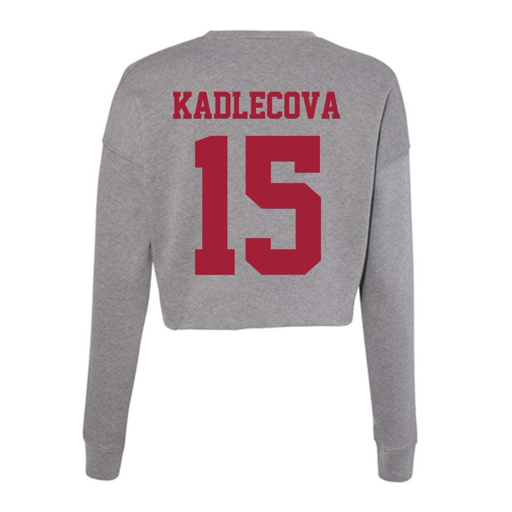 Indiana - NCAA Women's Basketball : Valentyna Kadlecova - Classic Shersey Women's Cropped Crew Fleece-1