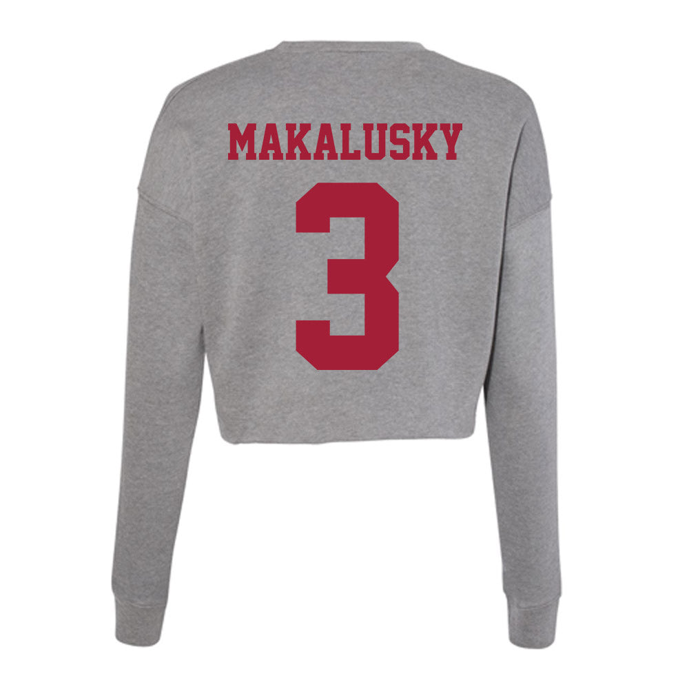 Indiana - NCAA Women's Basketball : Maya Makalusky - Classic Shersey Women's Cropped Crew Fleece-1