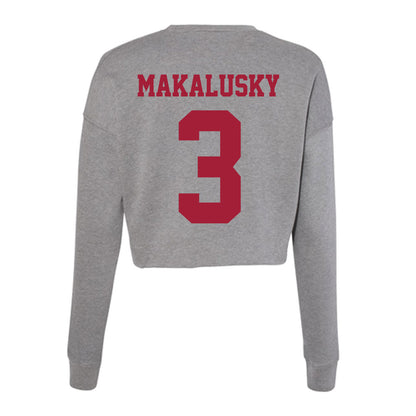 Indiana - NCAA Women's Basketball : Maya Makalusky - Classic Shersey Women's Cropped Crew Fleece-1