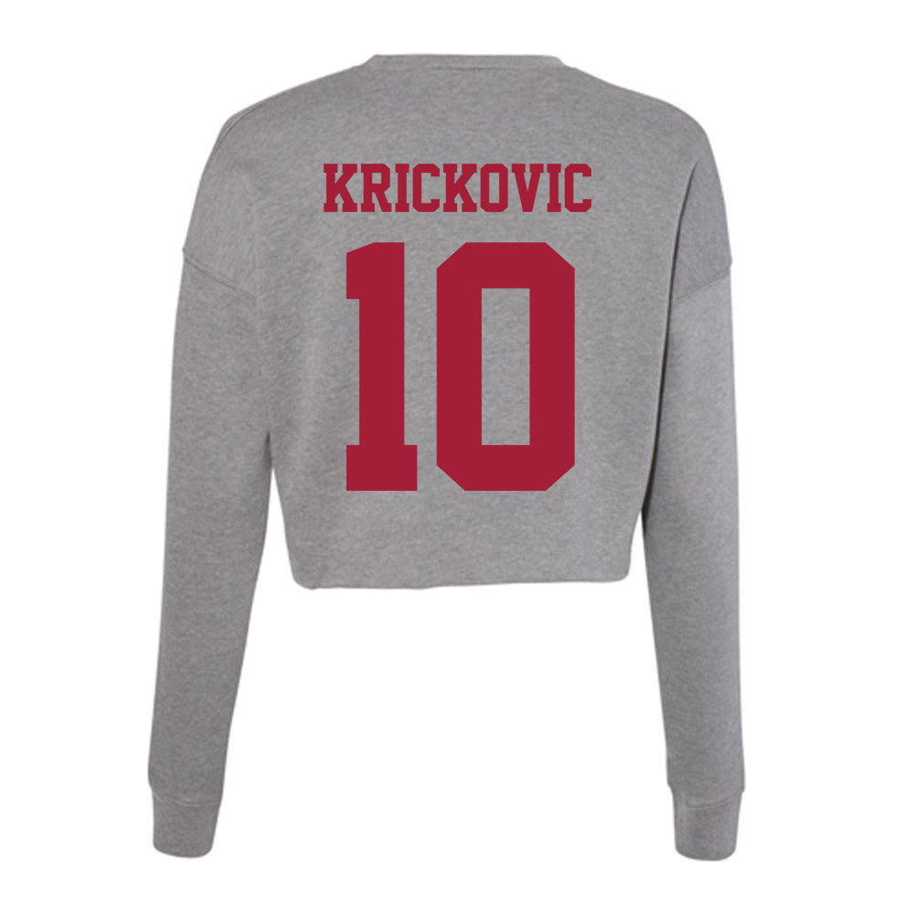 Indiana - NCAA Women's Volleyball : Teodora Krickovic - Classic Shersey Women's Cropped Crew Fleece-1