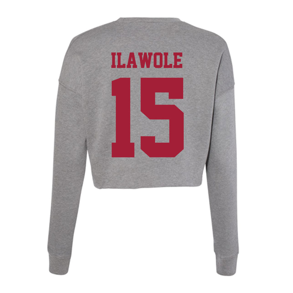 Indiana - NCAA Women's Volleyball : Sade Ilawole - Classic Shersey Women's Cropped Crew Fleece-1