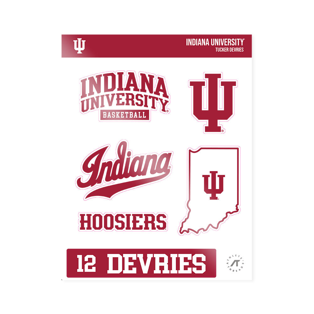 Indiana - NCAA Men's Basketball : Tucker DeVries - Sticker Sheet-0