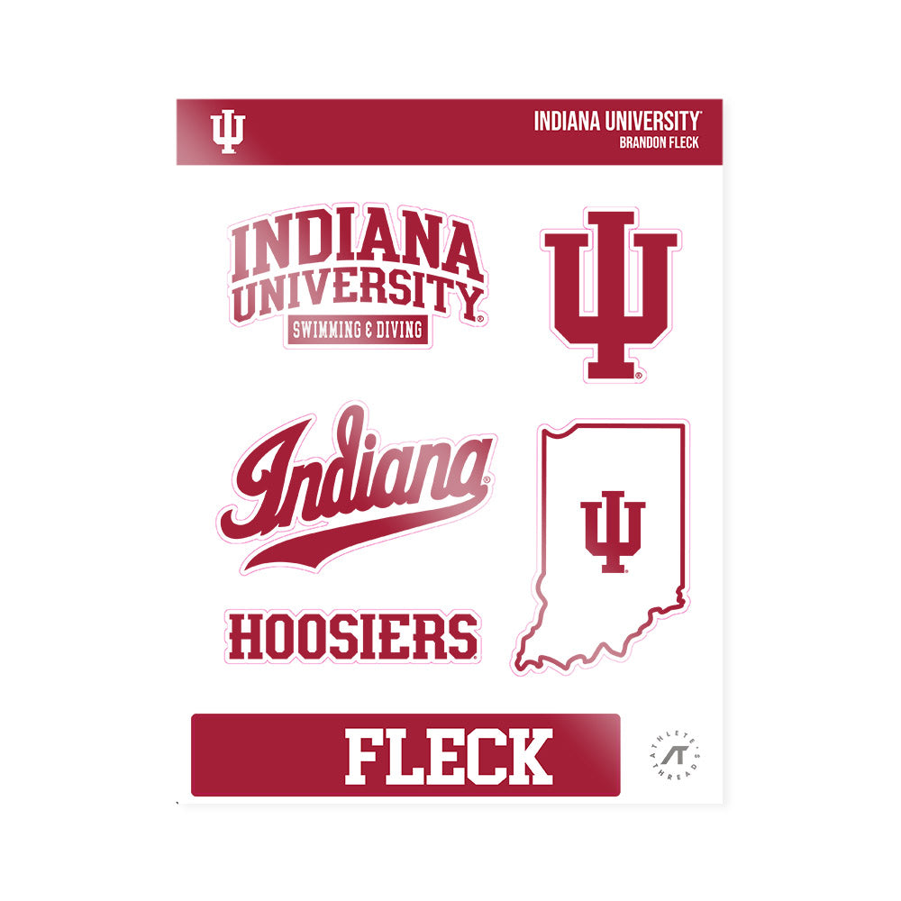 Indiana - NCAA Men's Swimming & Diving : Brandon Fleck - Sticker Sheet-0