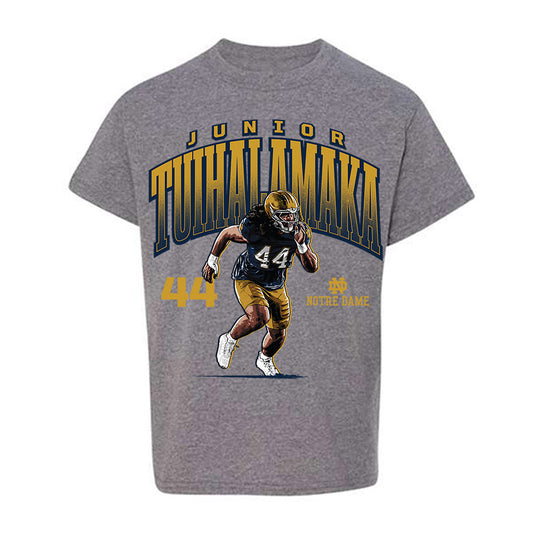 Notre Dame - NCAA Football : Junior Tuihalamaka - Caricature Youth T-Shirt-0