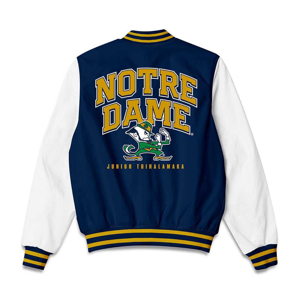 Notre Dame - NCAA Football : Junior Tuihalamaka - Bomber Jacket-1
