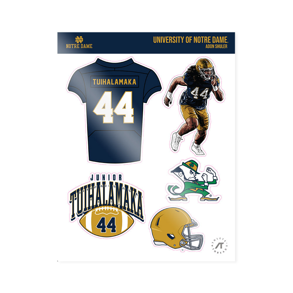 Notre Dame - NCAA Football : Junior Tuihalamaka - Sticker Sheet-0