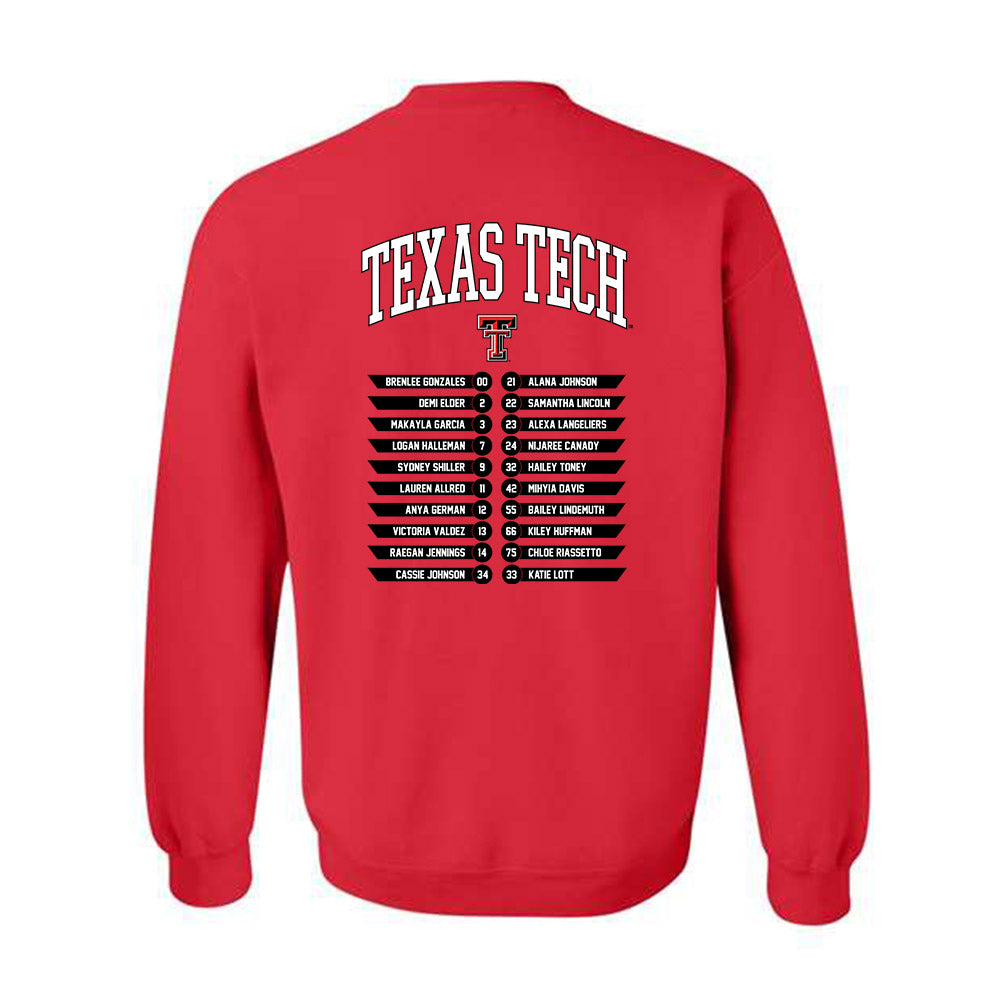 Texas Tech - NCAA Softball : - NCAA® Roster Crewneck Sweatshirt-1