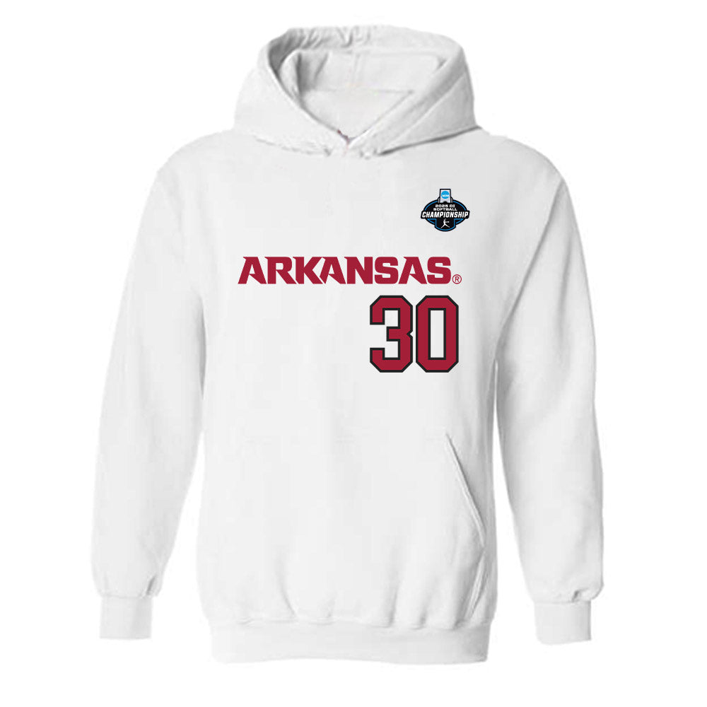 Arkansas - NCAA Softball : Khamari Hall - NCAA® Replica Shersey Hooded Sweatshirt-0