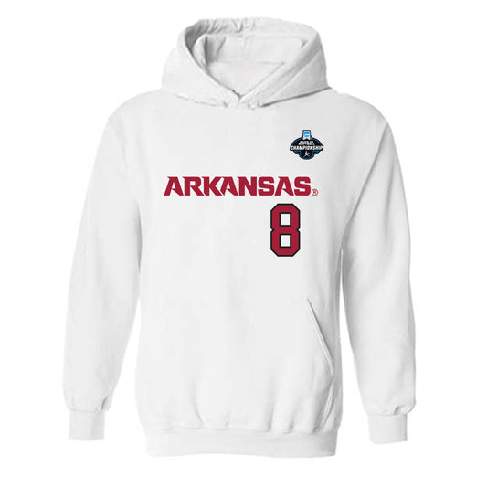 Arkansas - NCAA Softball : Kyler Del Duca - NCAA® Replica Shersey Hooded Sweatshirt-0