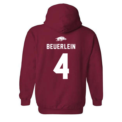 Arkansas - NCAA Softball : Reis Beuerlein - Replica Shersey Hooded Sweatshirt-1
