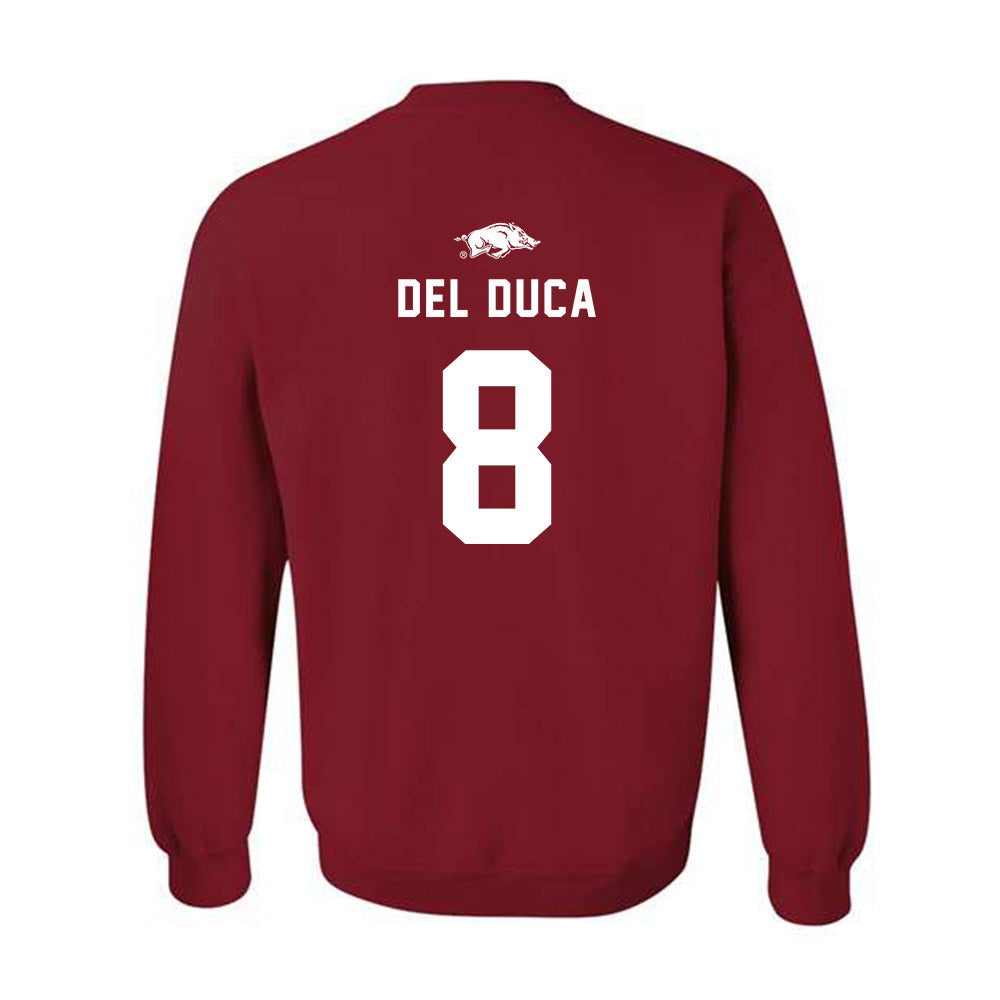 Arkansas - NCAA Softball : Kyler Del Duca - NCAA® Replica Shersey Crewneck Sweatshirt-1
