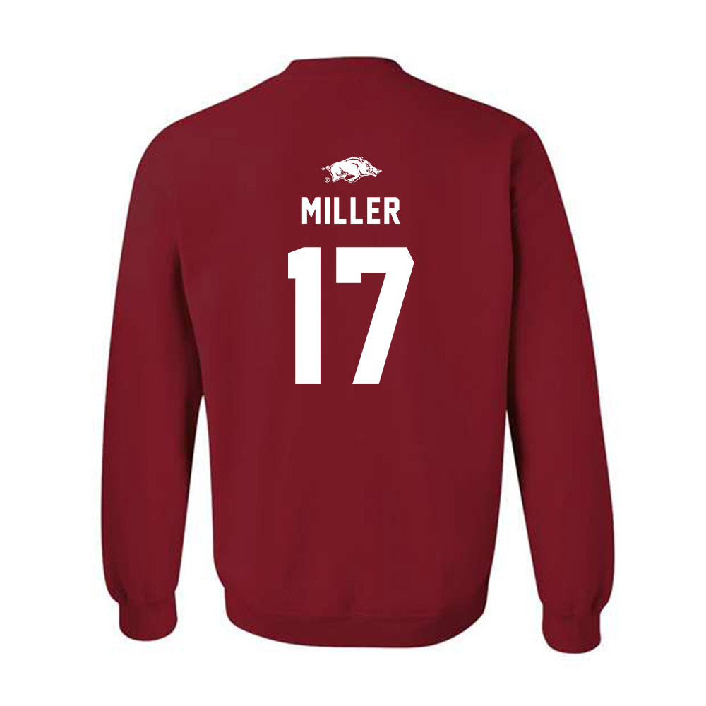 Arkansas - NCAA Softball : Kennedy Miller - Replica Shersey Crewneck Sweatshirt-1