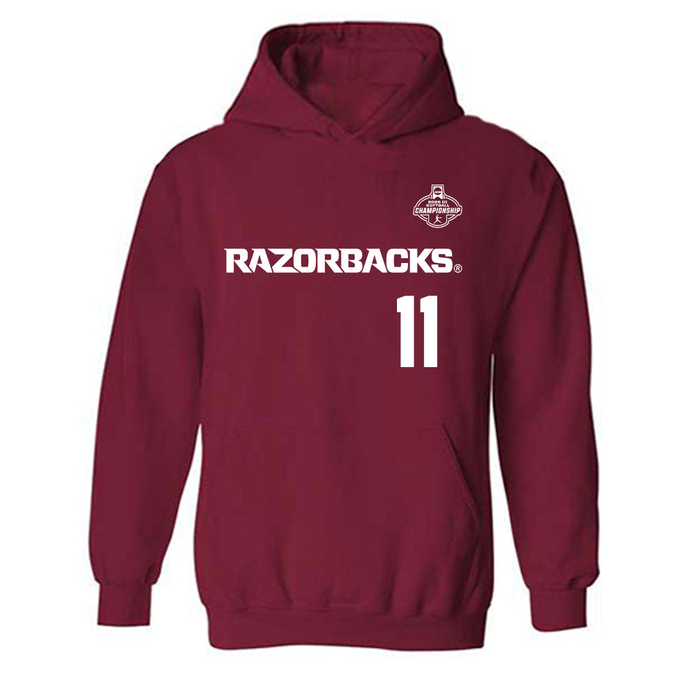 Arkansas - NCAA Softball : Robyn Herron - Replica Shersey Hooded Sweatshirt-0