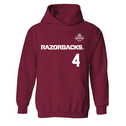 Arkansas - NCAA Softball : Reis Beuerlein - Replica Shersey Hooded Sweatshirt-0