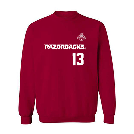 Arkansas - NCAA Softball : Kasey Wood - Replica Shersey Crewneck Sweatshirt-0