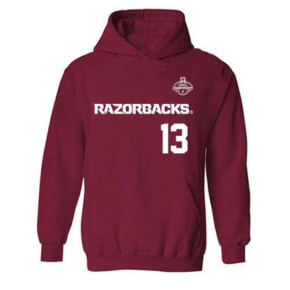 Arkansas - NCAA Softball : Kasey Wood - Replica Shersey Hooded Sweatshirt-0