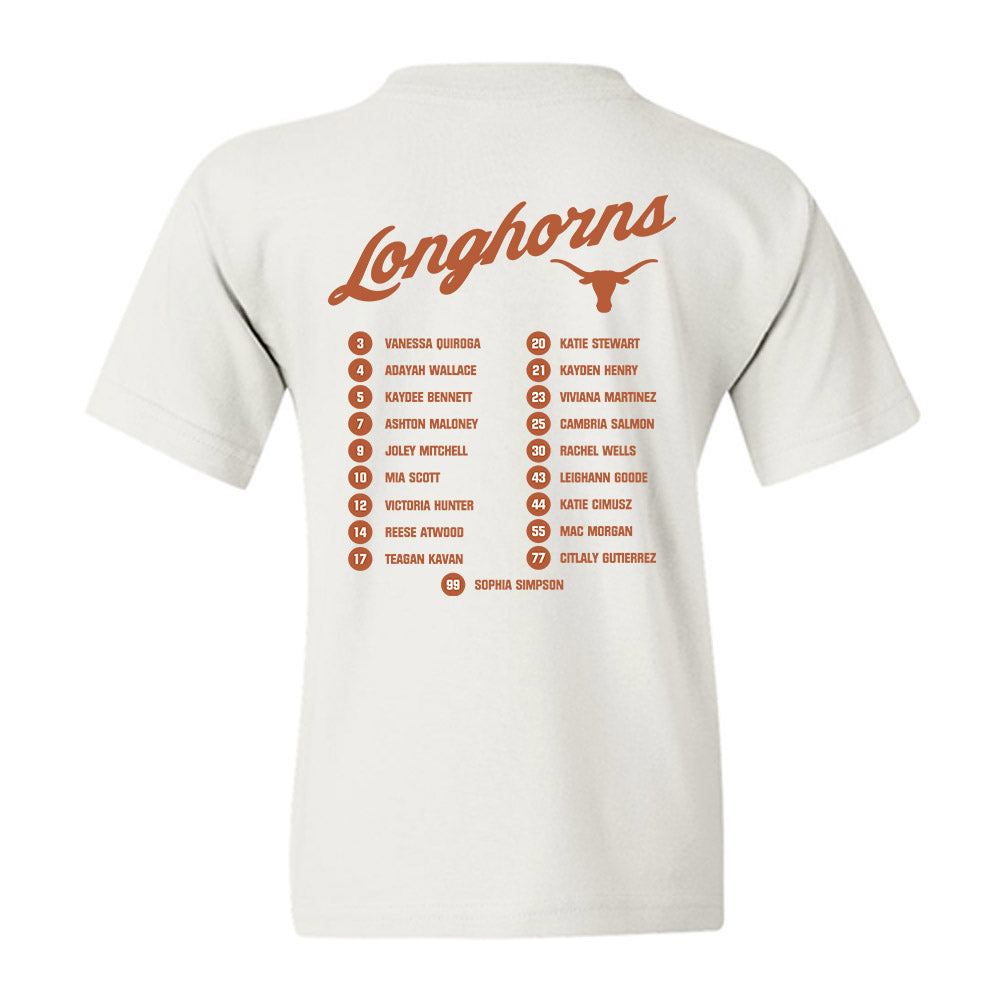 Texas - NCAA Softball : - NCAA® Roster Youth T-Shirt-1