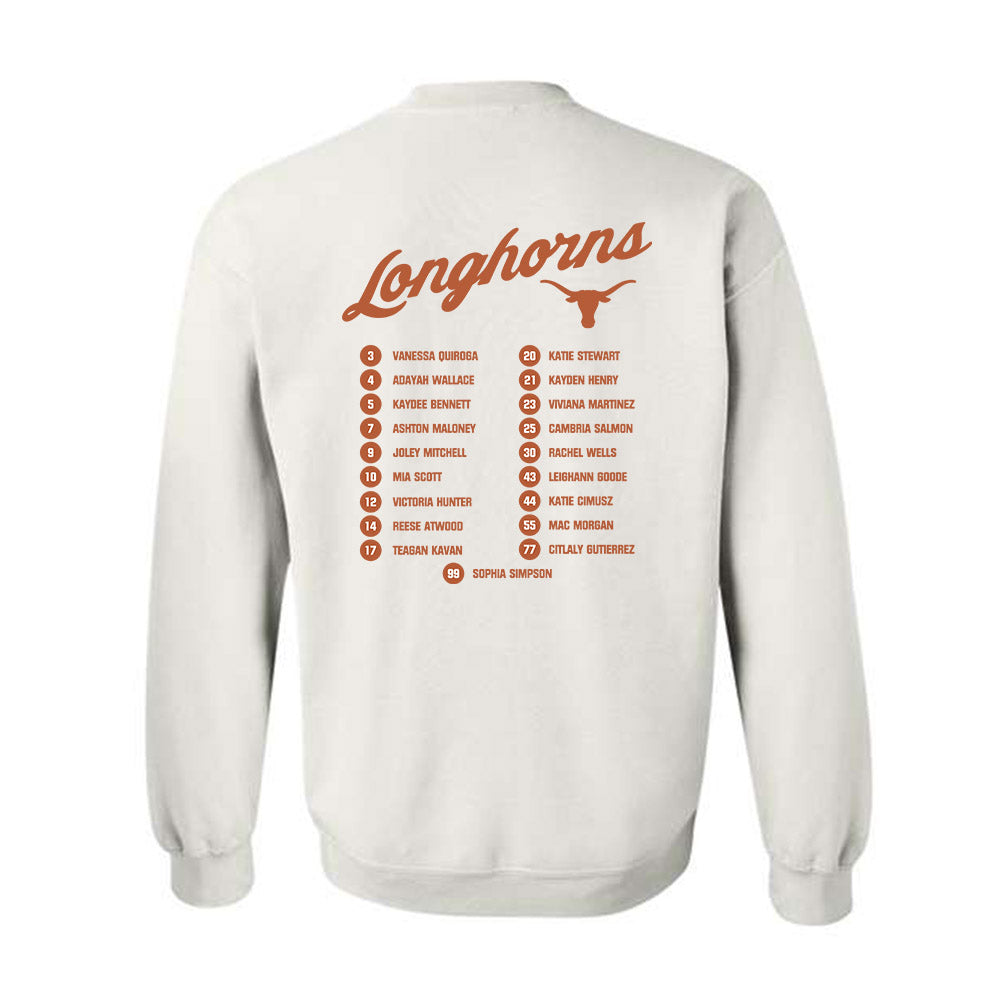 Texas - NCAA Softball : - NCAA® Roster Crewneck Sweatshirt-1
