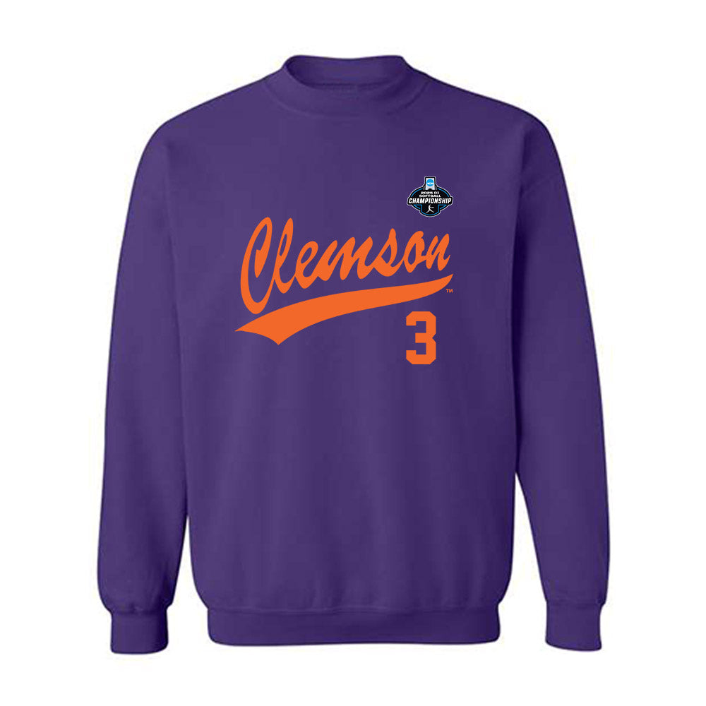 Clemson - NCAA Softball : Kylee Johnson - NCAA® Replica Shersey Crewneck Sweatshirt-0