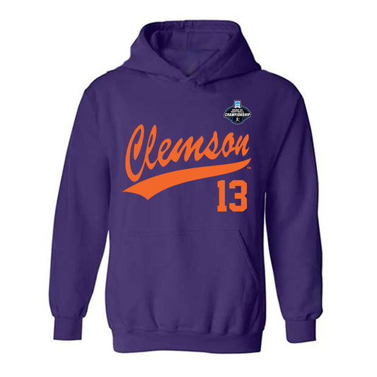 Clemson - NCAA Softball : Abi Stuart - NCAA® Replica Shersey Hooded Sweatshirt-0