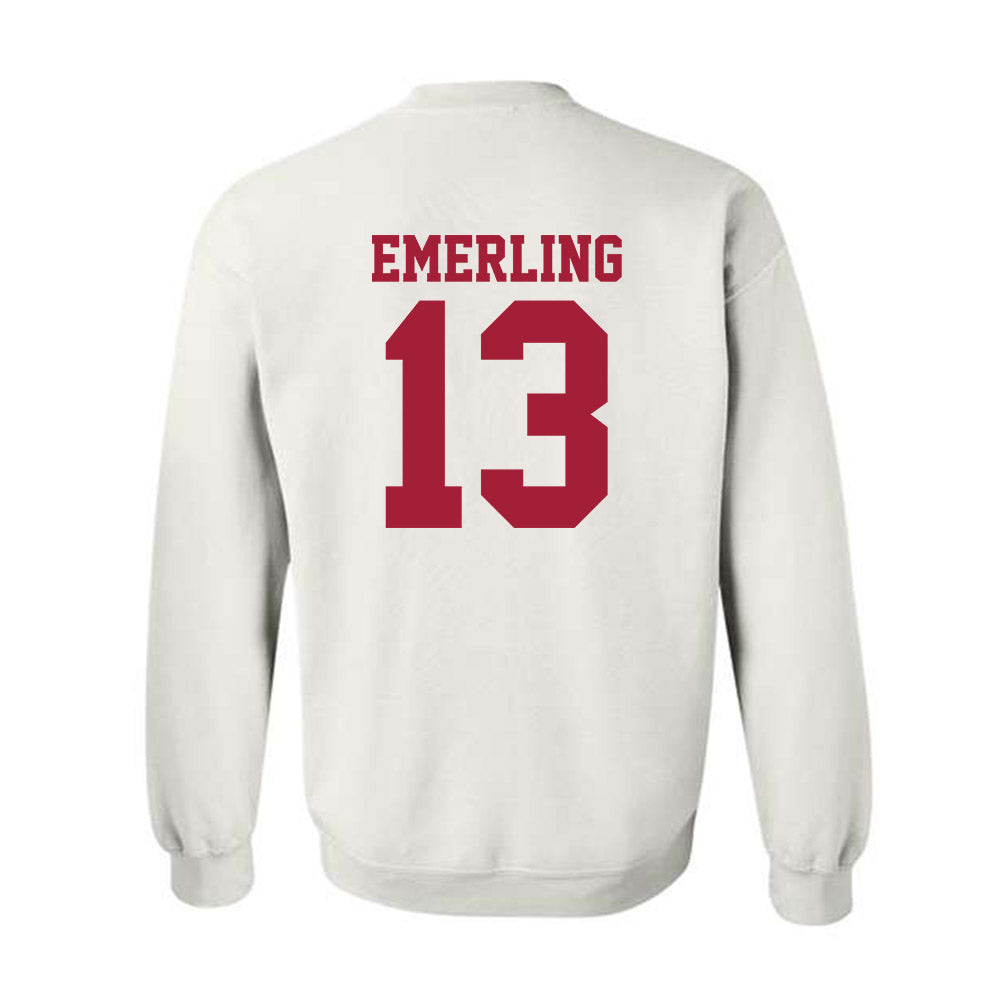 Oklahoma - NCAA Softball : Isabela Emerling - White NCAA® Shersey Crewneck Sweatshirt-1