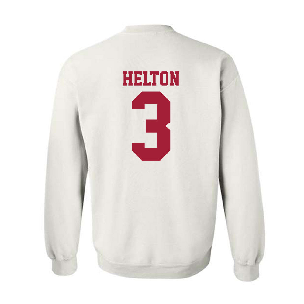 Oklahoma - NCAA Softball : Chaney Helton - White NCAA® Shersey Crewneck Sweatshirt-1