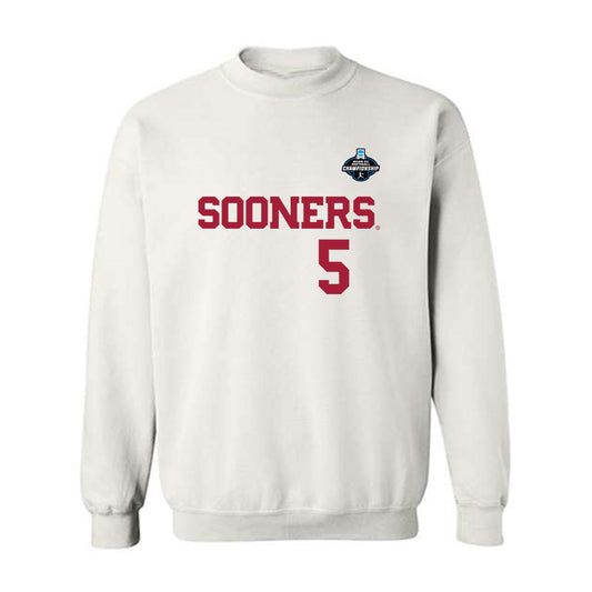 Oklahoma - NCAA Softball : Ella Parker - White NCAA® Shersey Crewneck Sweatshirt-0