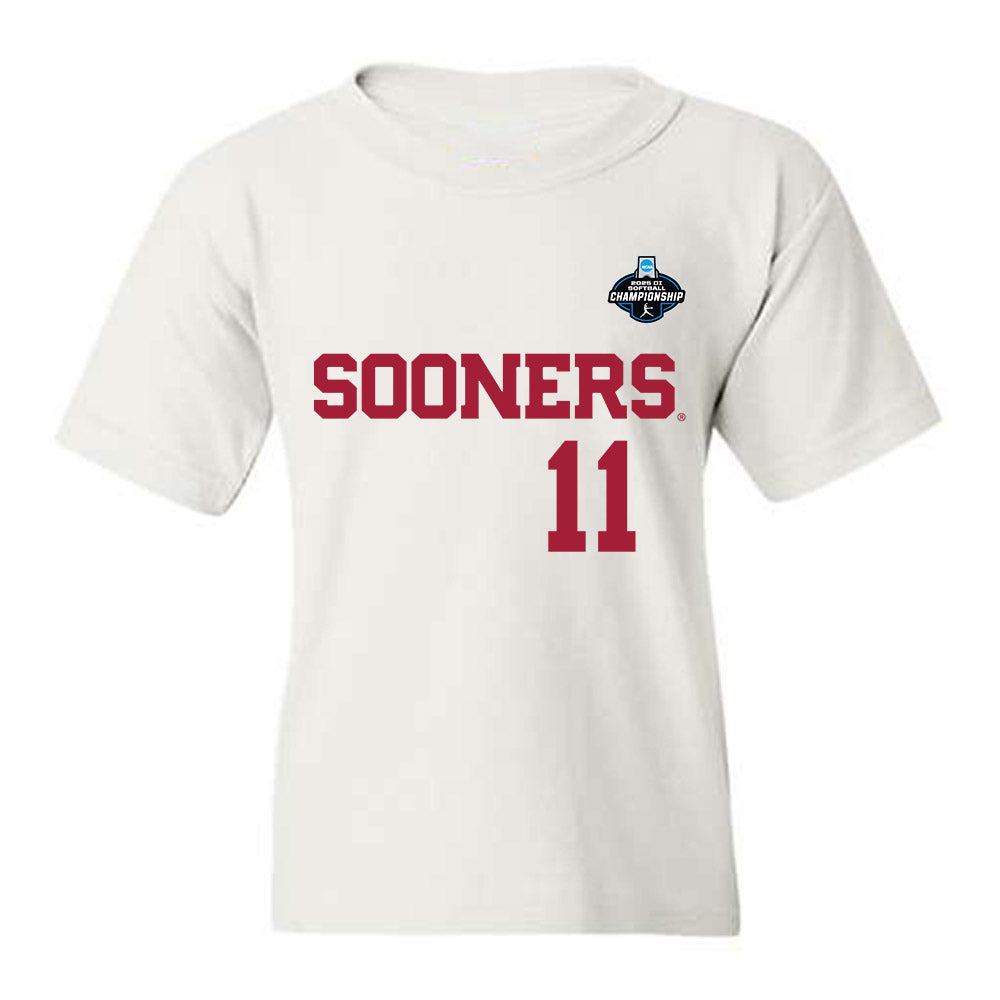 Oklahoma - NCAA Softball : Kierston Deal - White NCAA® Shersey Youth T-Shirt-0
