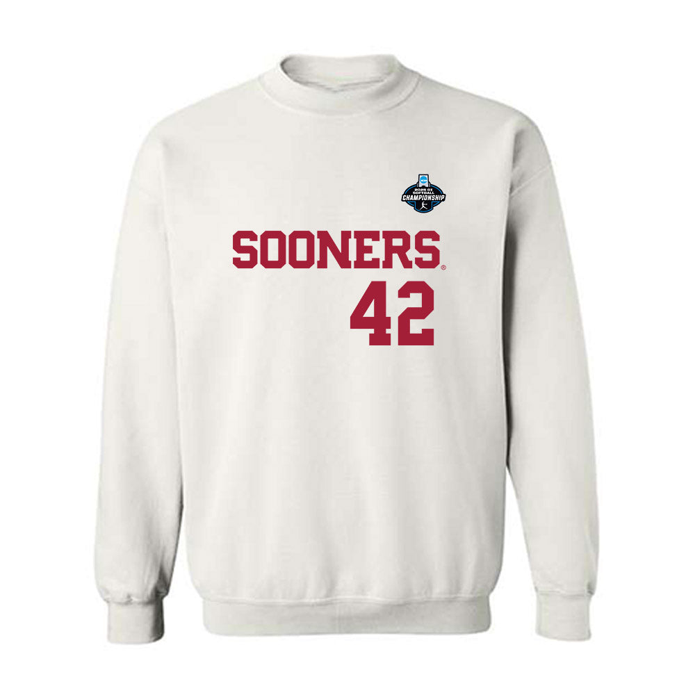 Oklahoma - NCAA Softball : Gabriella Garcia - White NCAA® Shersey Crewneck Sweatshirt-0