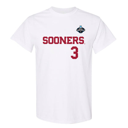 Oklahoma - NCAA Softball : Chaney Helton - White NCAA® Shersey T-Shirt-0