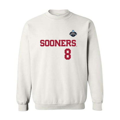 Oklahoma - NCAA Softball : Bella Smith - White NCAA® Shersey Crewneck Sweatshirt-0