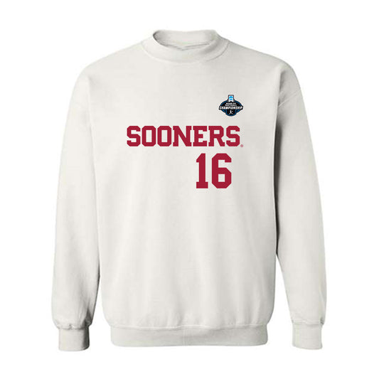 Oklahoma - NCAA Softball : Abigale Dayton - White NCAA® Shersey Crewneck Sweatshirt-0
