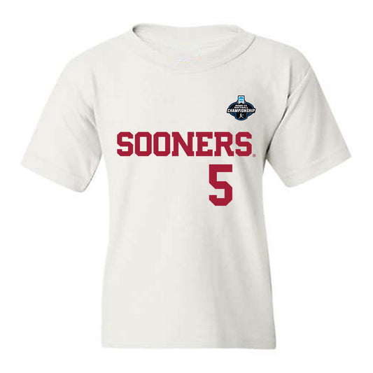 Oklahoma - NCAA Softball : Ella Parker - White NCAA® Shersey Youth T-Shirt-0