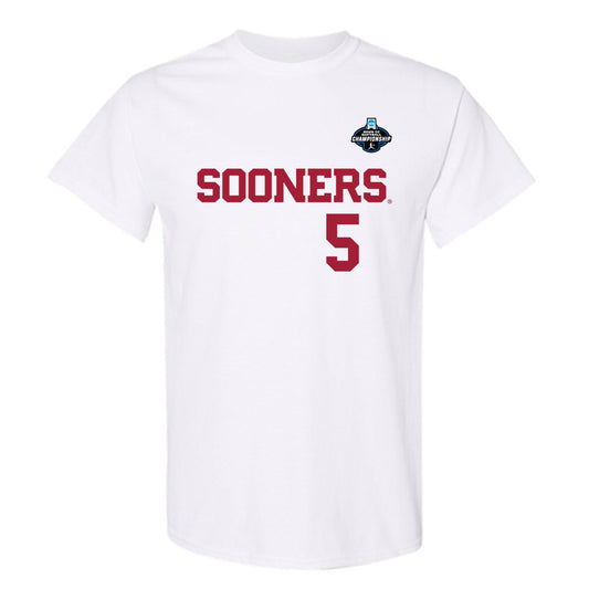Oklahoma - NCAA Softball : Ella Parker - White NCAA® Shersey T-Shirt-0