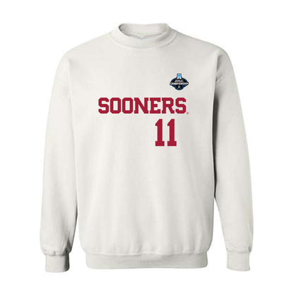 Oklahoma - NCAA Softball : Kierston Deal - White NCAA® Shersey Crewneck Sweatshirt-0