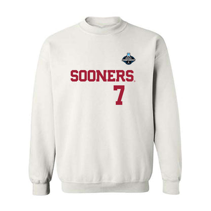 Oklahoma - NCAA Softball : Kasidi Pickering - White NCAA® Shersey Crewneck Sweatshirt-0