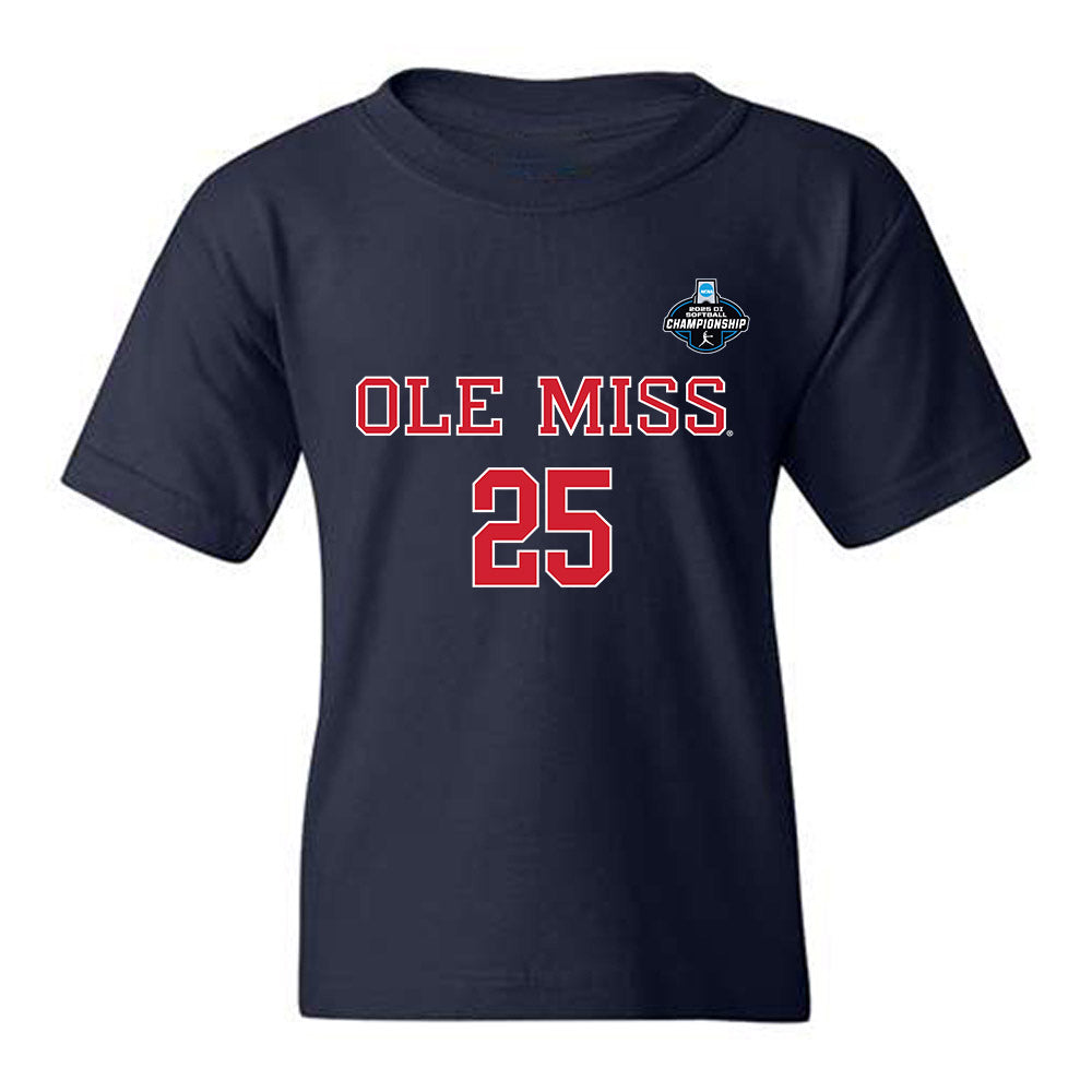Ole Miss - NCAA Softball : Tenly Grisham - NCAA® Tournament Replica Shersey Youth T-Shirt-0