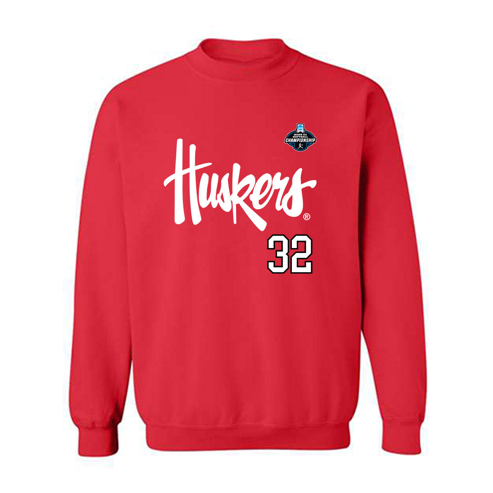 Nebraska - NCAA Softball : Ashley Smetter - Replica Shersey Crewneck Sweatshirt-0