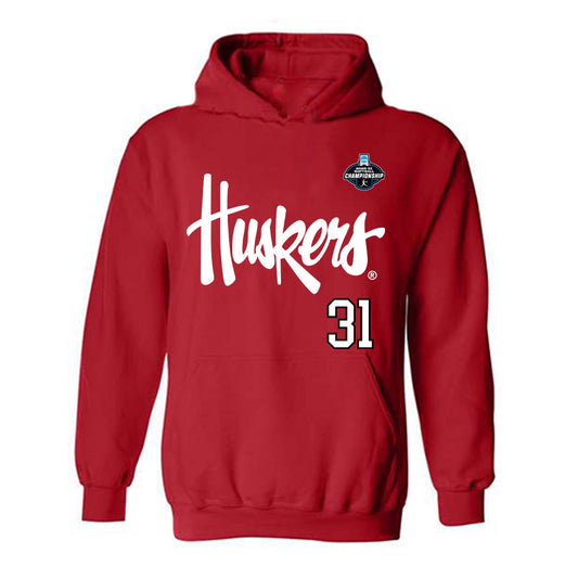 Nebraska - NCAA Softball : Kylee Magee - Replica Shersey Hooded Sweatshirt-0