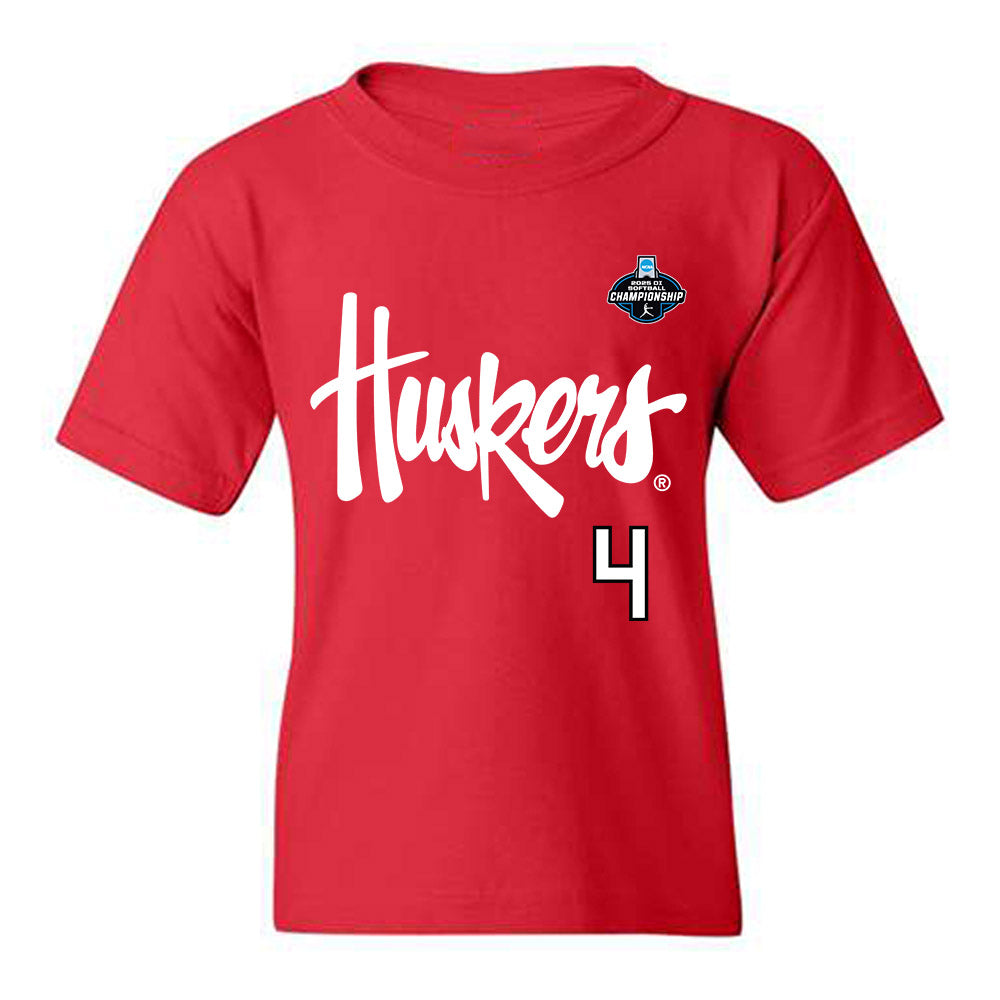 Nebraska - NCAA Softball : Malia Thoms - Replica Shersey Youth T-Shirt-0