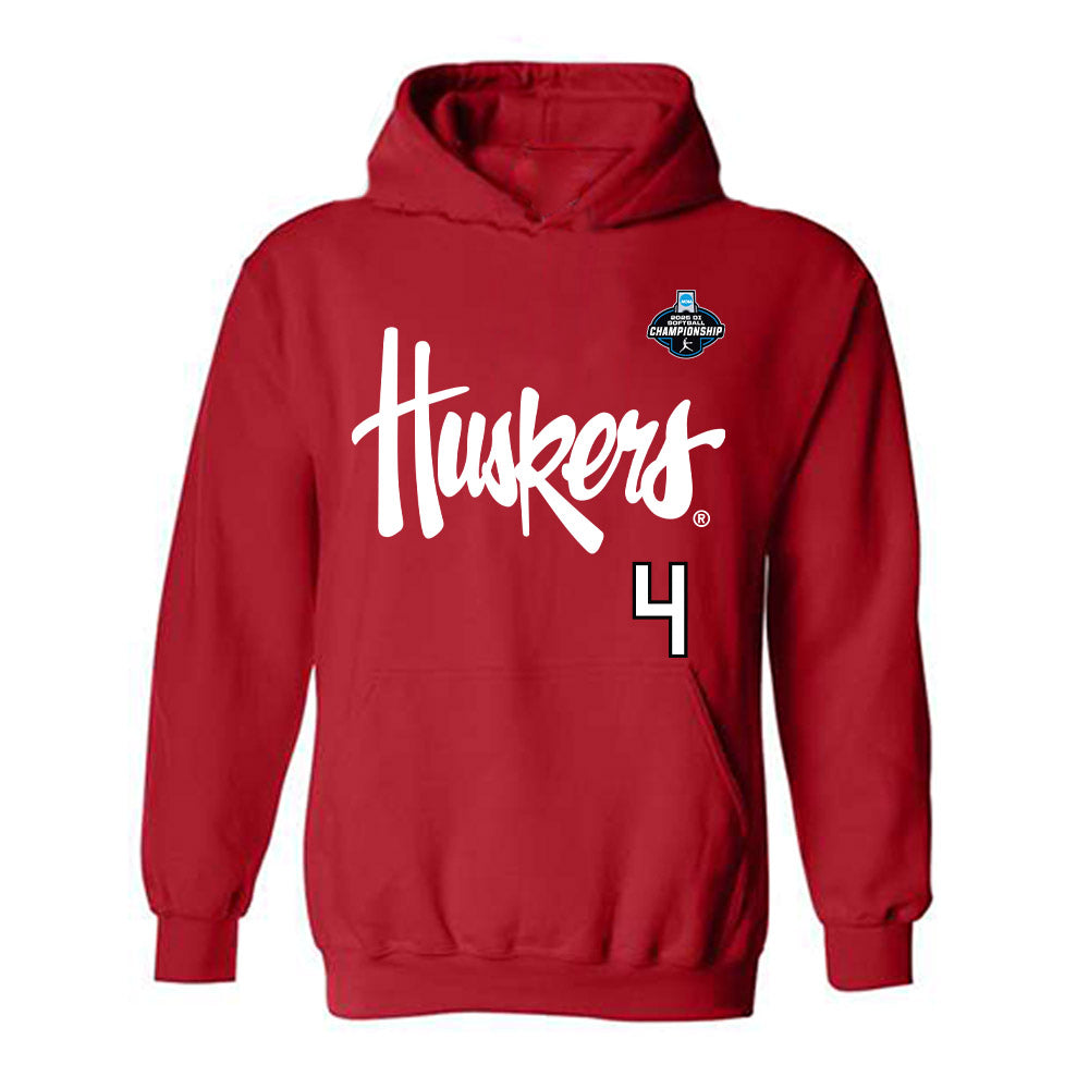 Nebraska - NCAA Softball : Malia Thoms - Replica Shersey Hooded Sweatshirt-0