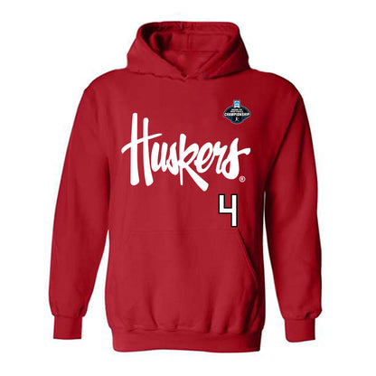 Nebraska - NCAA Softball : Malia Thoms - Replica Shersey Hooded Sweatshirt-0