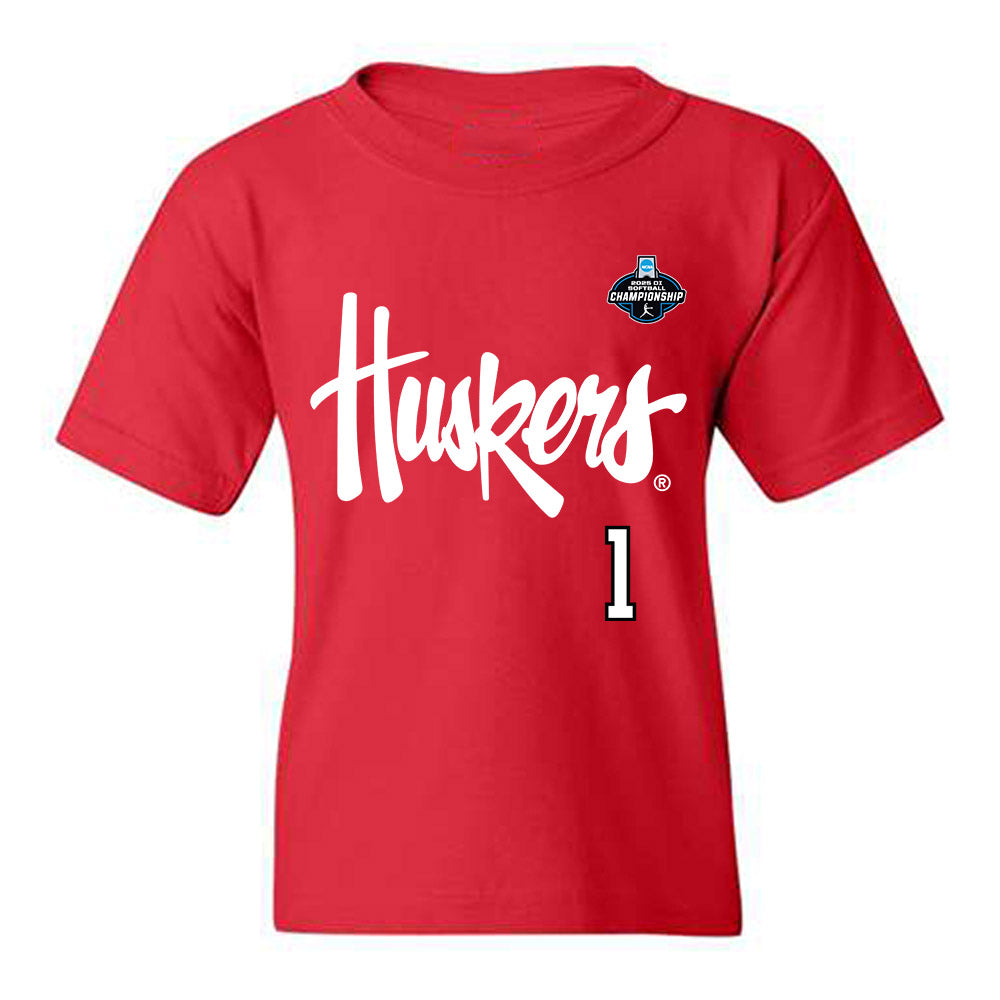 Nebraska - NCAA Softball : Olivia DiNardo - Replica Shersey Youth T-Shirt-0
