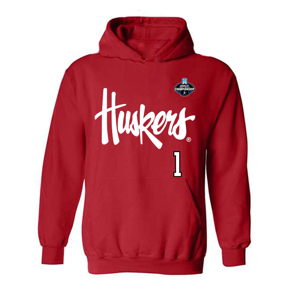 Nebraska - NCAA Softball : Olivia DiNardo - Replica Shersey Hooded Sweatshirt-0