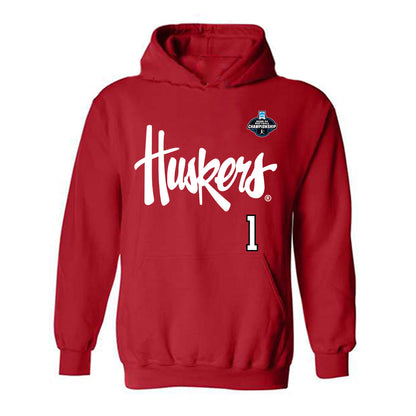 Nebraska - NCAA Softball : Olivia DiNardo - Replica Shersey Hooded Sweatshirt-0