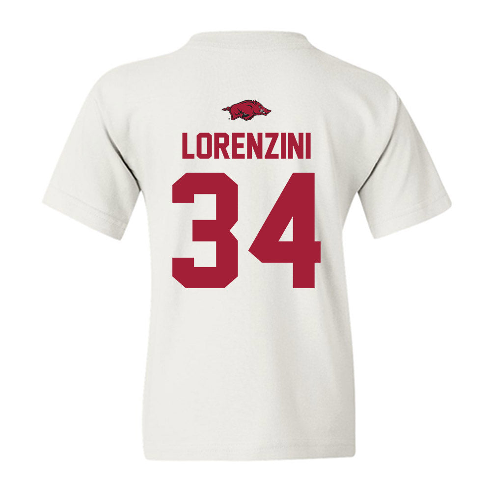 Arkansas - NCAA Baseball : Joey Lorenzini - NCAA® Replica Shersey Youth T-Shirt-1