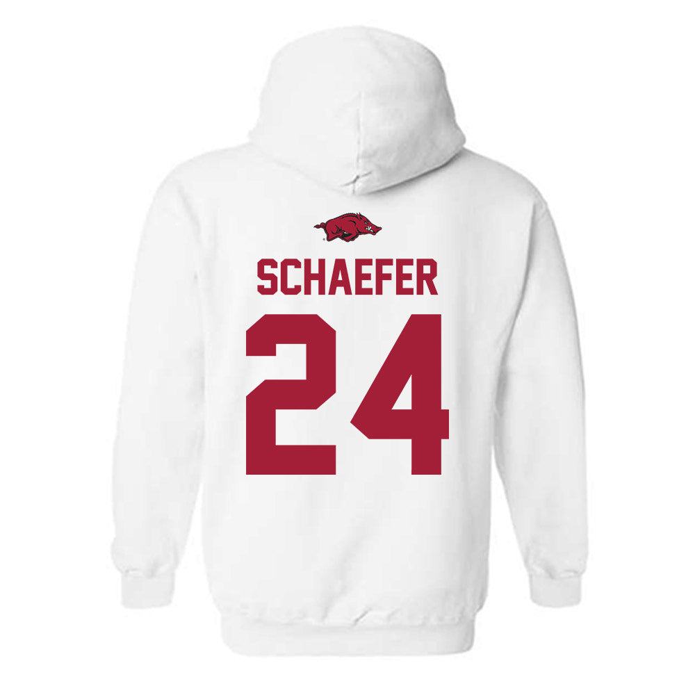 Arkansas - NCAA Baseball : Landon Schaefer - NCAA® Replica Shersey Hooded Sweatshirt-1